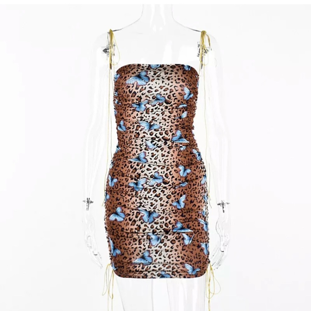 FINAL PRICE Leopard & Butterflies Sexy Dress - Picture 2 of 8